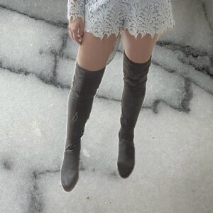 Catherine Malandrino Gray over the knee heeled slouchy boots box included - 8